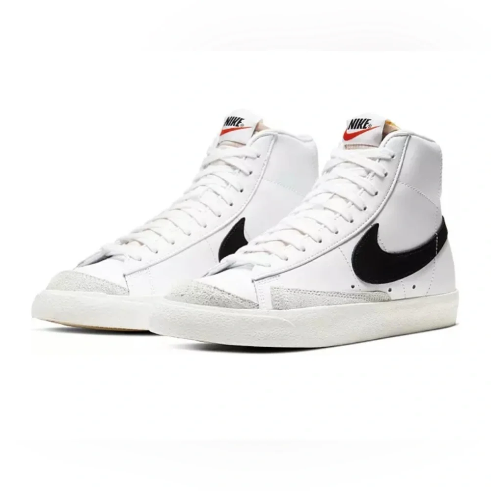 Nike White and Black High-Top Sneakers